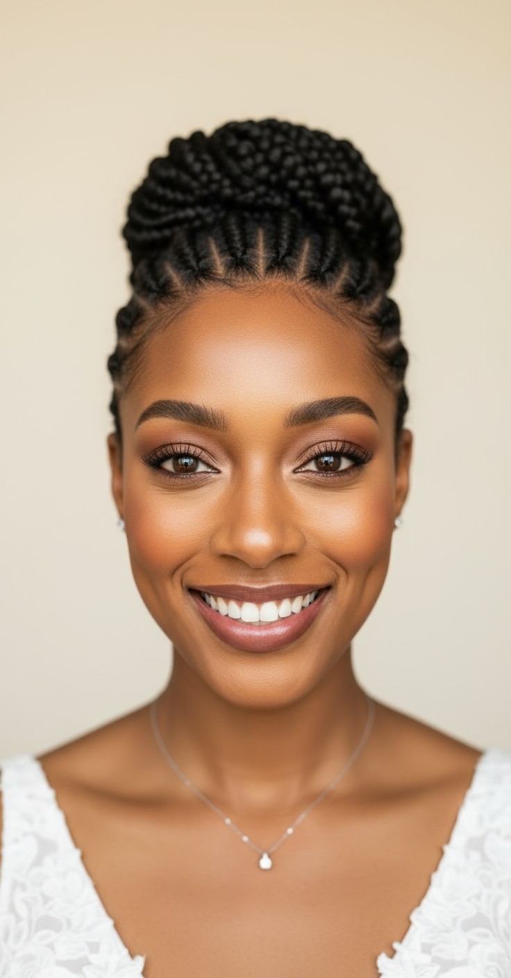 After Braided Updo Wedding Hair